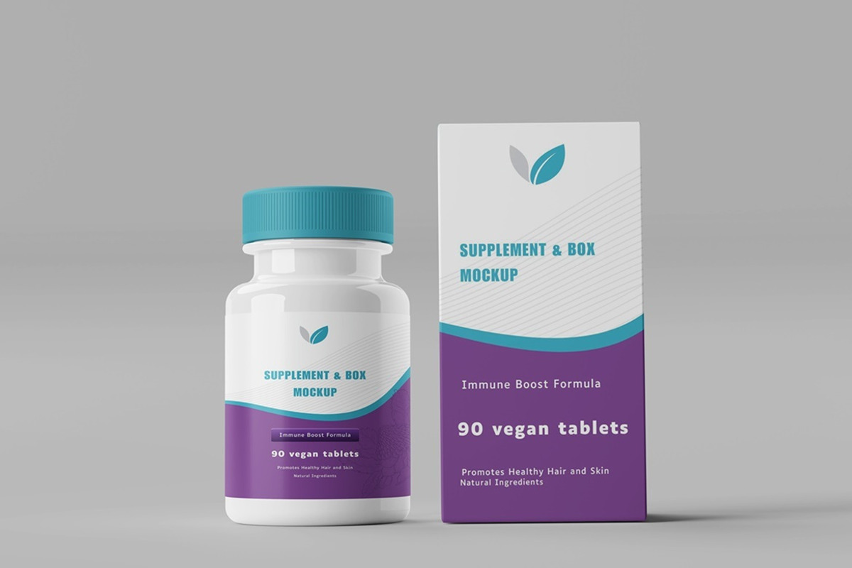 Supplement & Box Mockup, an Advertising Mockup by Tokobeta (Photo 3 of 7)