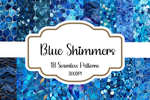 Blue Shimmers Seamless Patterns