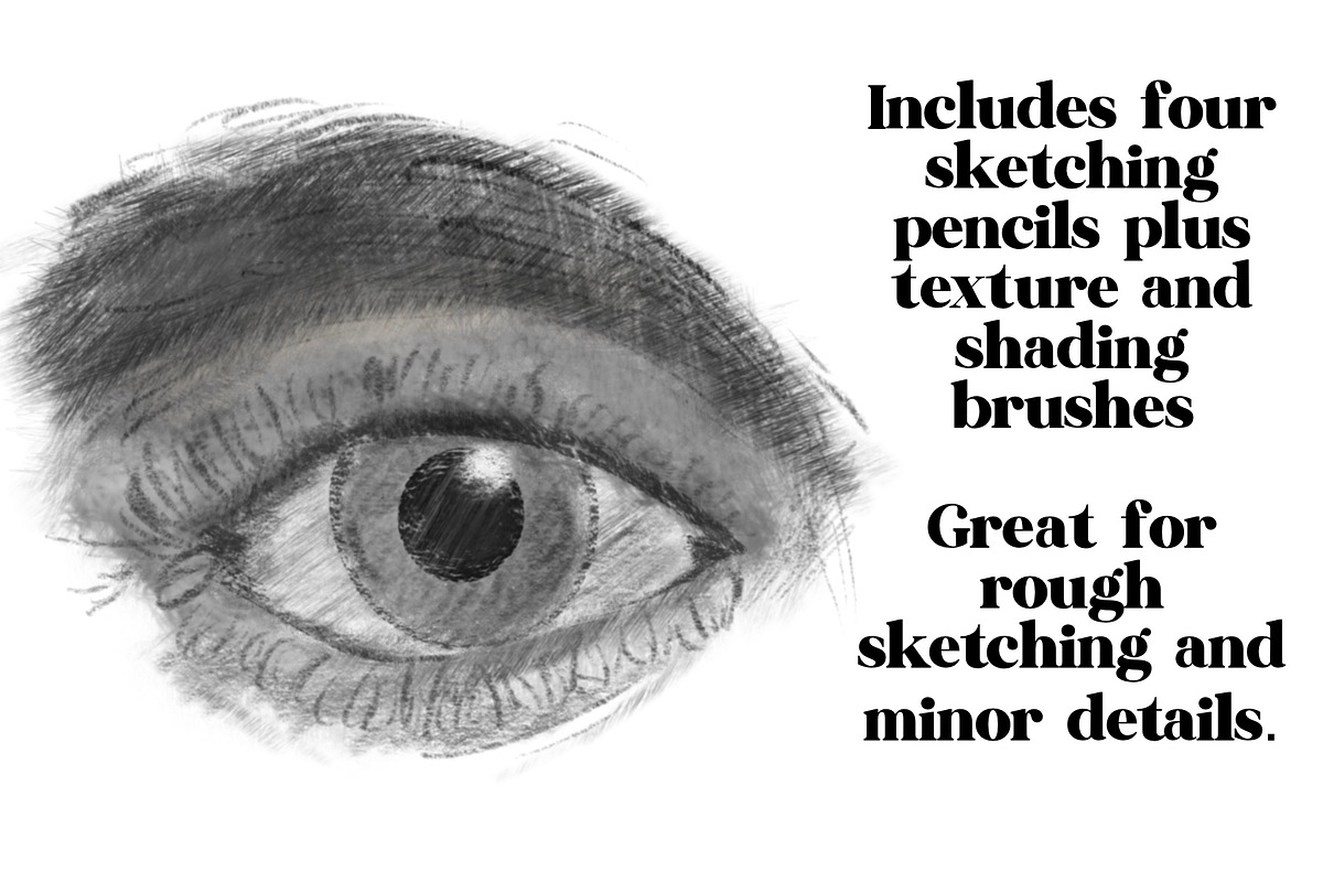 Pencil Brushes for Procreate, a Brush Add-On by KJP Designs (Photo 9 of 12)