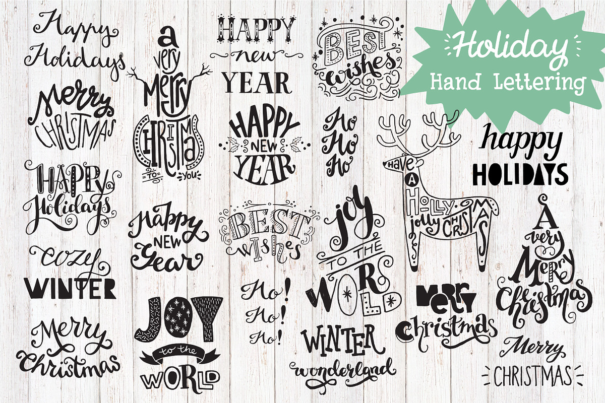 Christmas Helper Lettering & Clipart, a Seasonal Illustration by Sketchetarian (Photo 7 of 11)
