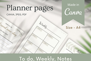 Planners. JPEG, Canva, Typable PDF.