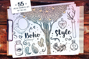 55 Boho Style Vector Set + Bonus, a Decorative Illustration by Varvara Gorbash (Thumbnail 1 of 4)