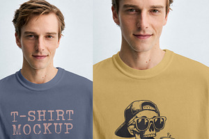 T-Shirt Mockup PSD - Male Model