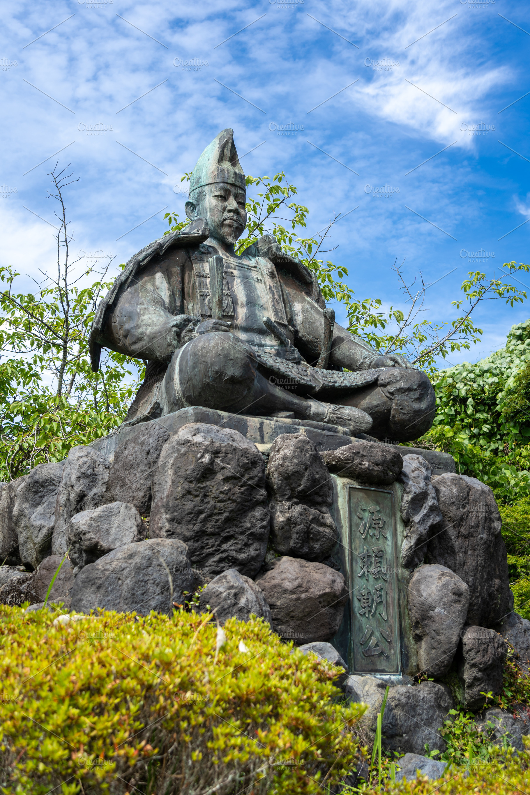 Statue of Minamoto no Yoritomo in Genjiyama Park, Kamakura, Japa, an Architecture Photo by GoodGoods