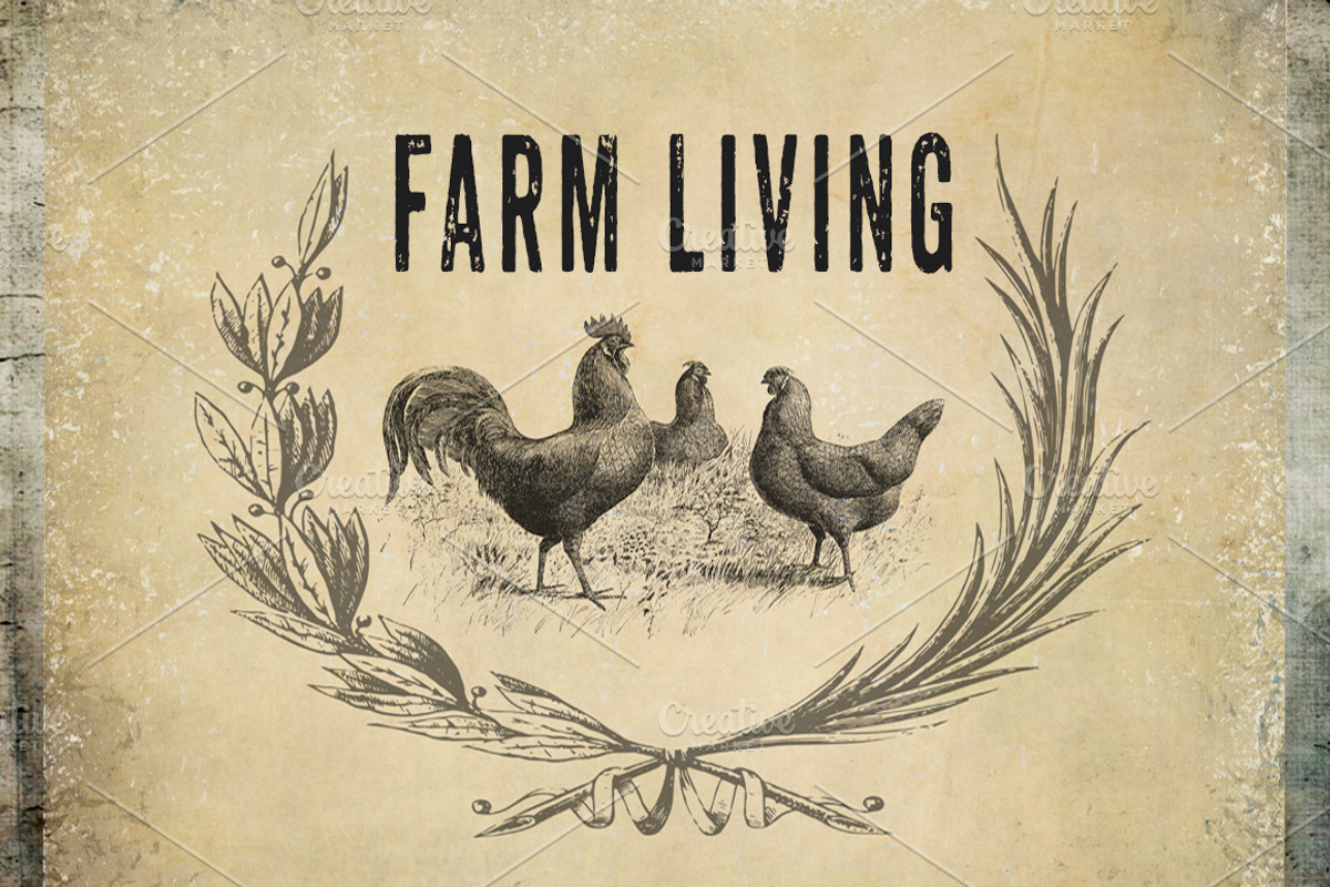 Farm Living Clipart & Backgrounds, an Animal Illustration by Le Paper Cafe (Photo 1 of 5)