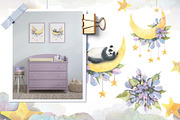 Pandas & Moon Dreamy Watercolor, an Animal Illustration by NATASHA CHU (Thumbnail 4 of 13)
