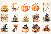 Cute Witchy Autumn Clipart, an Illustration by Rose Art (Thumbnail 2 of 7)