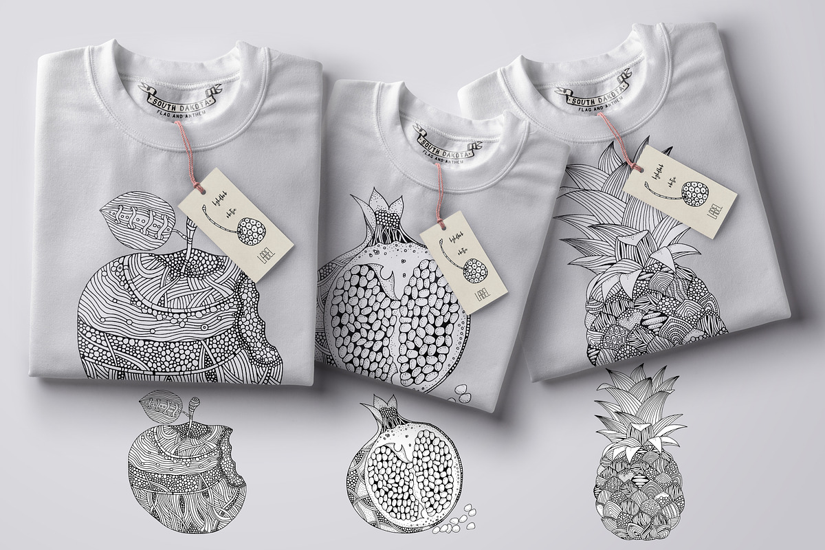 Fruits and berries - hand drawn set, a Decorative Illustration by ImHope (Photo 4 of 4)