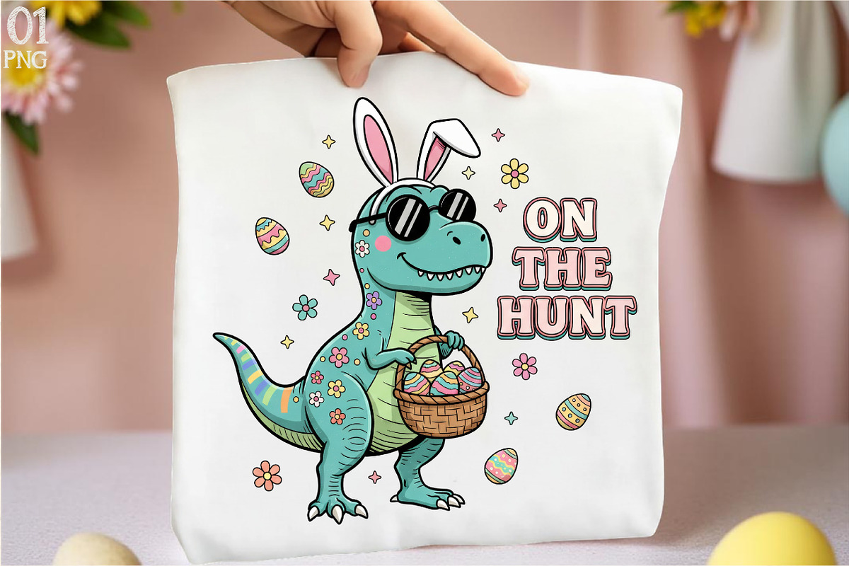 Dinosaur T Rex Easter PNG, on the Hu, an Illustration by Libby Wishes (Photo 1 of 6)