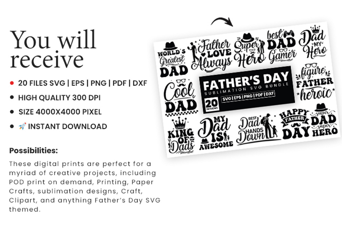Fathers Day SVG Bundle Cricut Design, an Object Graphic by Creative Arslan (Photo 3 of 6)