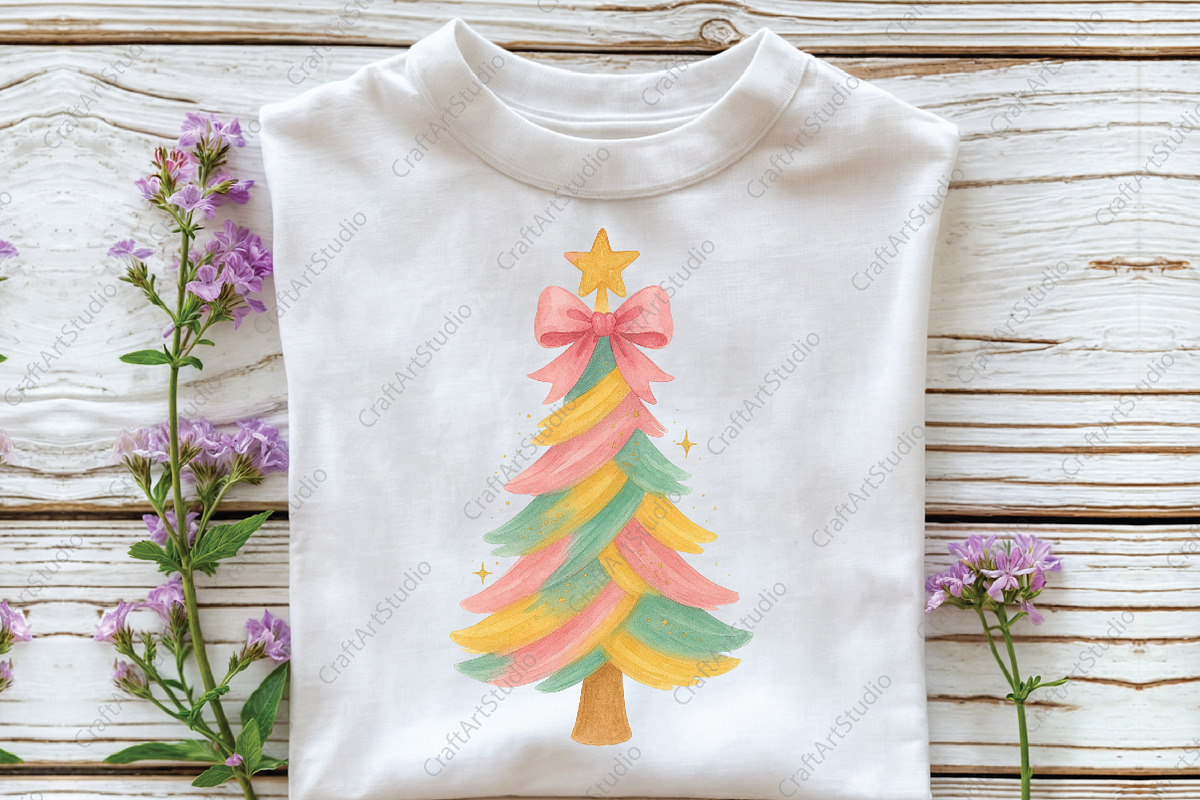Preppy Brushstroke Christmas Tree, an Illustration by CraftArtStudio (Photo 2 of 4)