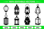 Lantern Silhouette Vector Pack, an Object Graphic by Artonix (Thumbnail 1 of 3)