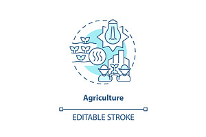 Agriculture blue concept icon, an Icon by IMG Visuals