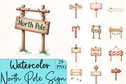 Christmas North Pole Sign Clipart, an Illustration by CrexoraLab (Thumbnail 1 of 5)