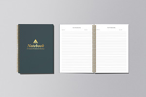 A4 Spiral Notebook Mockup