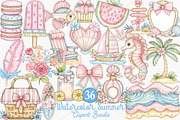 Watercolor Summer Clipart Bundle, a Seasonal Illustration by Canvas Craft (Thumbnail 1 of 7)
