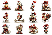 Whimsical Farm Rooster Clipart, an Illustration by Dream Creation (Thumbnail 2 of 4)