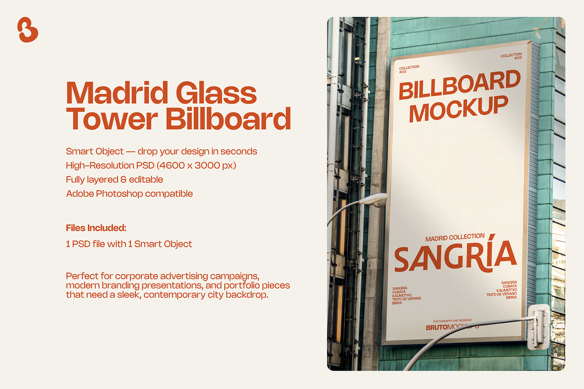Madrid Glass Tower Billboard, an Advertising Mockup by Bruto Mockups (Photo 2 of 3)