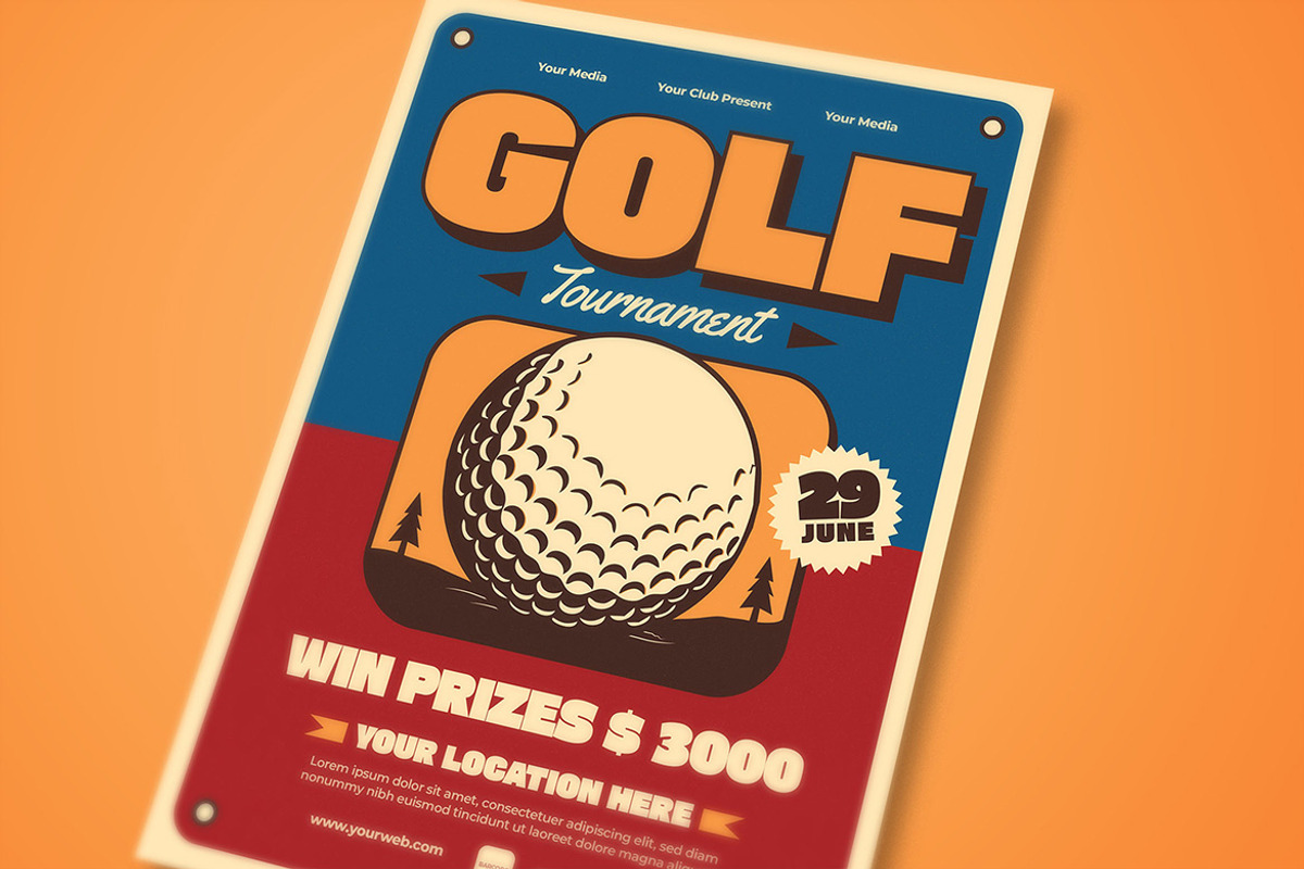 Retro Golf Tournament Flyer, a Flyer Template by megarez (Photo 3 of 3)