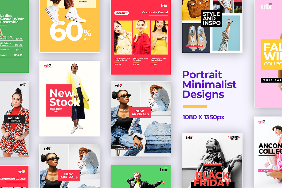 TRIX - 100 Fashion Social Media Pack, a Social Media Template by Vintage Impressions (Photo 2 of 8)
