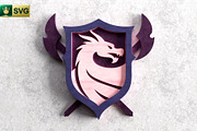 Dragon Shield 3D Layered SVG, an Object Graphic by pixaroma (Thumbnail 10 of 10)