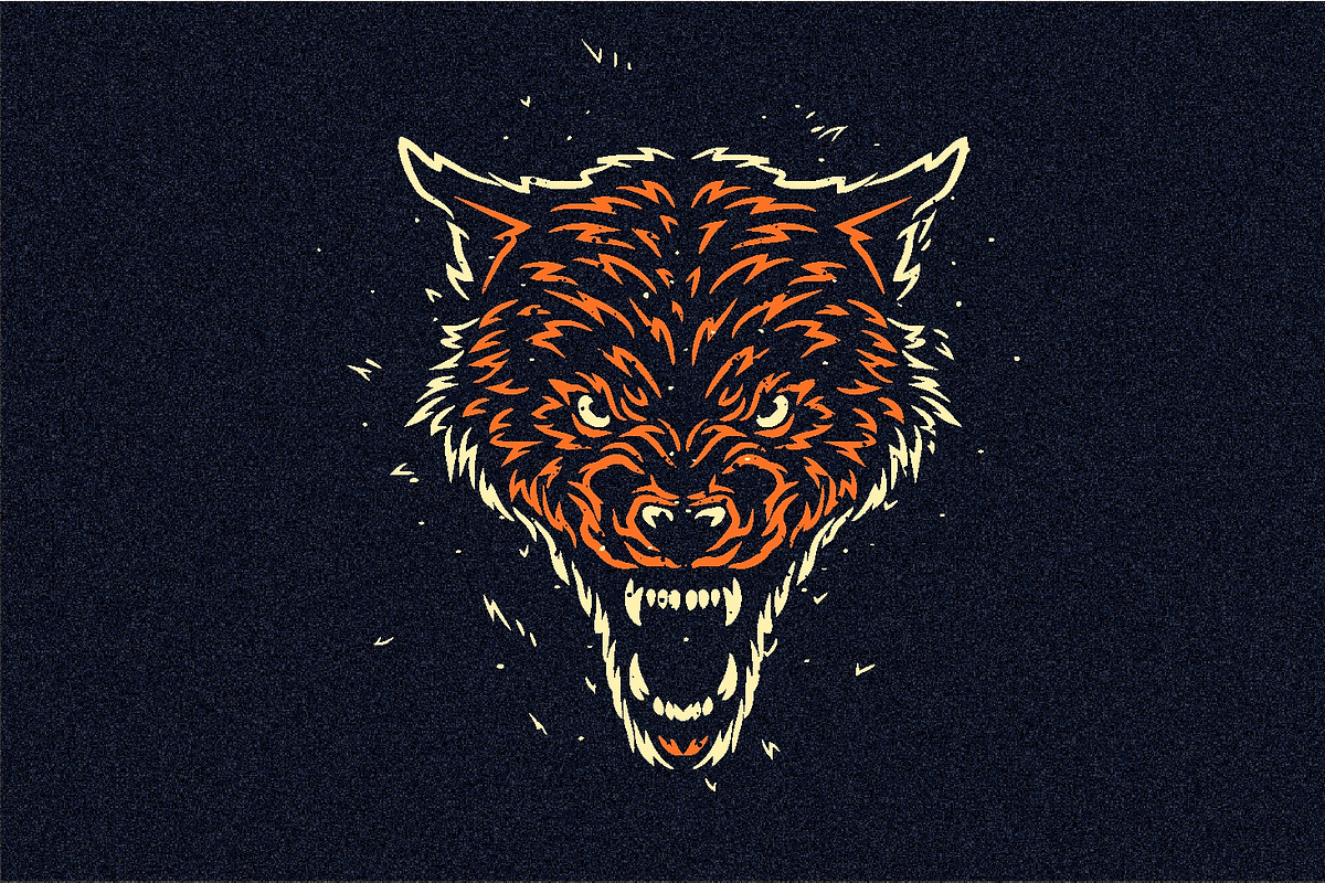 Head of Wild Beast - SVG,Vector,PNG, an Animal Illustration by Ben studio (Photo 4 of 13)