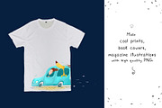 Girl, Dog and Car - illustration, an Illustration by Zooza Art (Thumbnail 2 of 3)