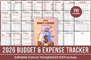 2026 Budget & Expense Tracker Canva, a Stationery Template by Mustafiz (Thumbnail 1 of 9)