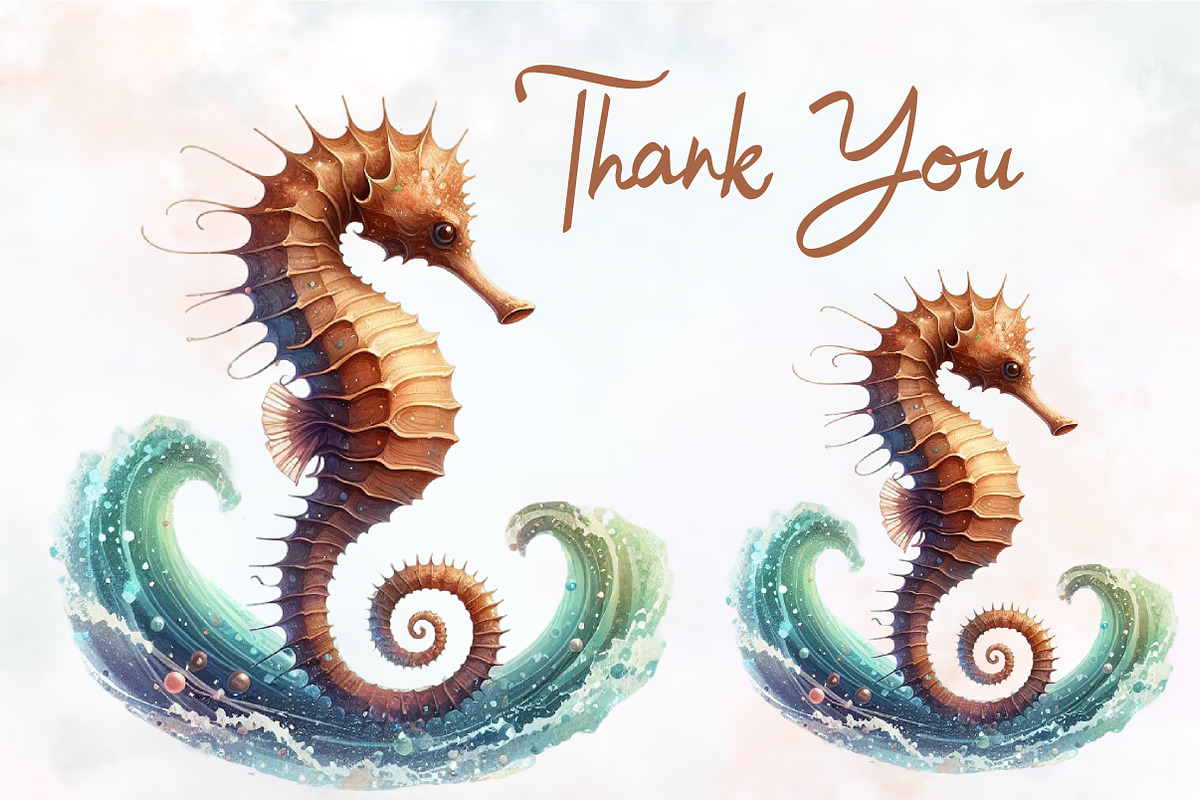 Seahorse Watercolor ClipArt's, an Illustration by RobertsArt (Photo 7 of 7)