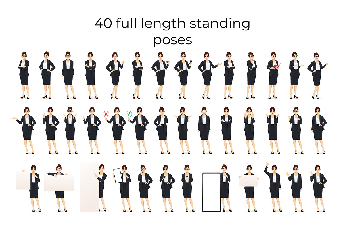Business Woman Character Pack, a Finance Illustration by Volha Hlinskaya (Photo 2 of 9)