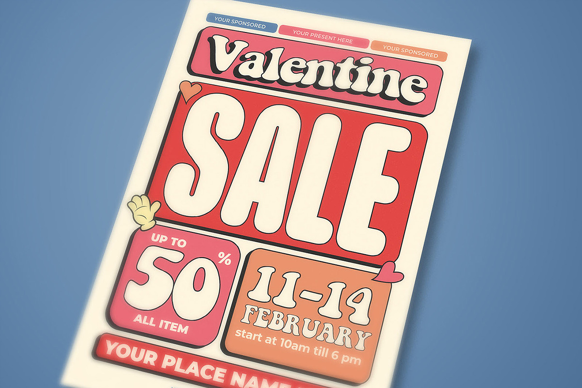 Valentine Sale Flyer Template, a Flyer Template by megarez (Photo 2 of 3)
