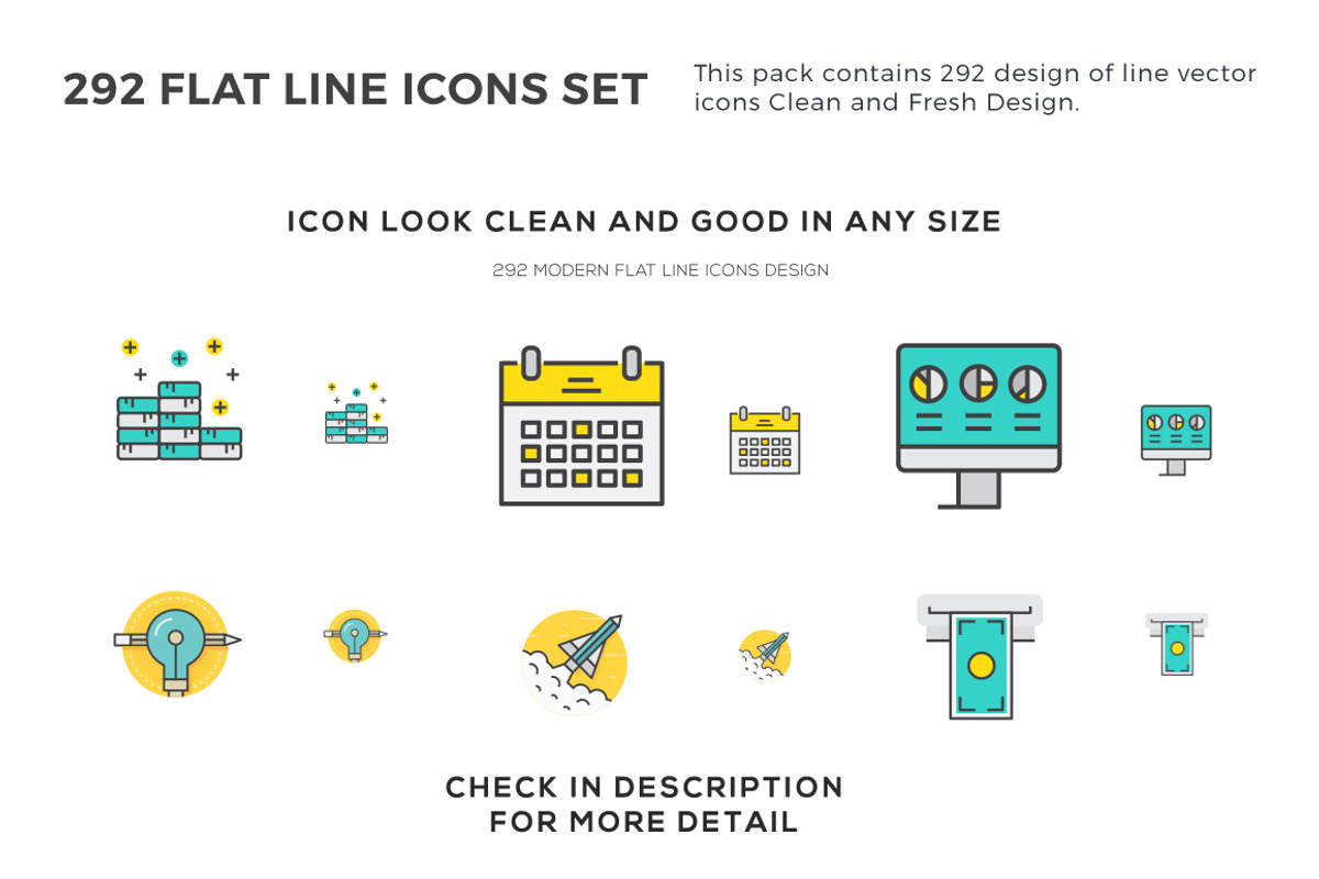 292 Flat Line Icons Pack, an Icon by Illustrato (Photo 6 of 6)