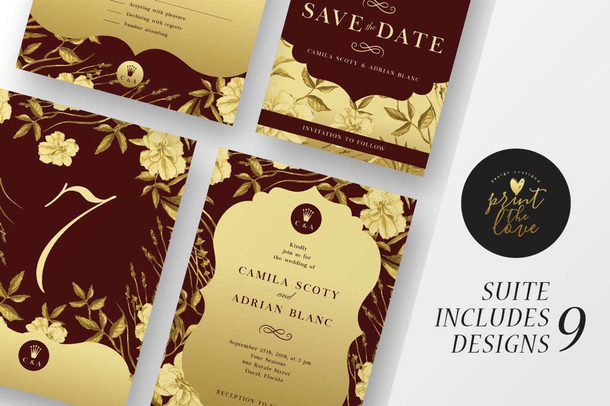 Wedding Invitation Suite - The Queen, an Invitation Template by Print The Love Boutique (Photo 4 of 9)