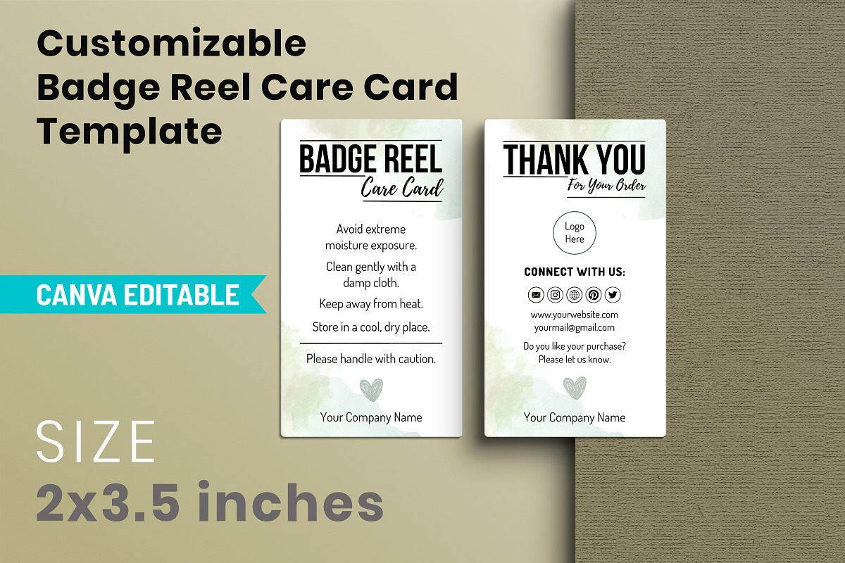 Badge Reel Care Card Template, a Design Template by Snapybiz (Photo 5 of 10)
