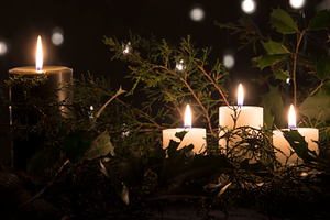 Holiday candles stock photo