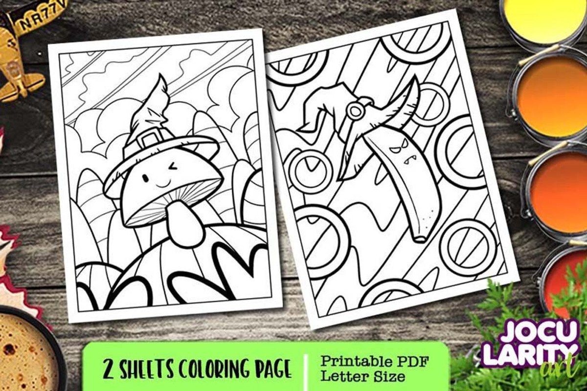Cute Halloween Coloring Pages, an Animal Illustration by Jocularity Art (Photo 2 of 3)