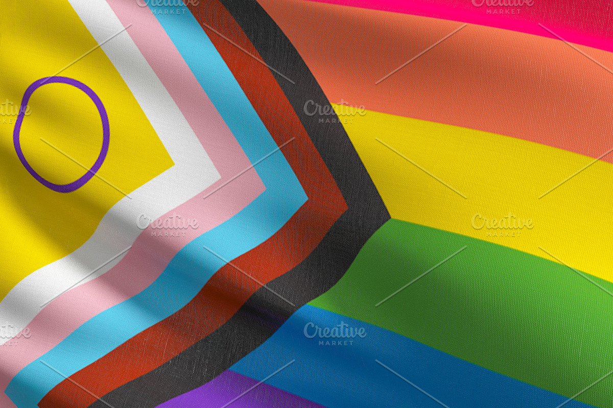 Process Pride, LGBT flag blowing in the wind. 3D rendering illus, an Illustration by Tampatra