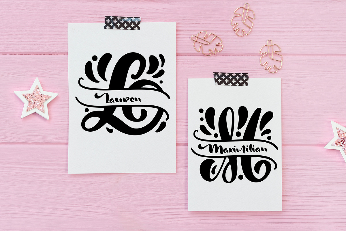 Split Letter Name Font preview 4