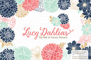 Modern Dahlia Clipart & Vectors