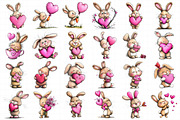 Cute Funny bunny Valentine's Day Cli, an Illustration by Daily.Designs (Thumbnail 4 of 5)