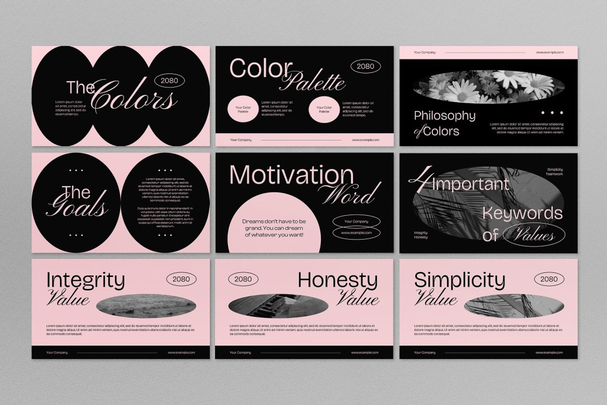 Black Pink Elegant Brand Power Point, a Presentation Template by graphicook (Photo 5 of 10)