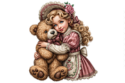 Girl With Teddy Bear Clipart PNG, a Person Illustration by Memories By Lea (Thumbnail 20 of 20)