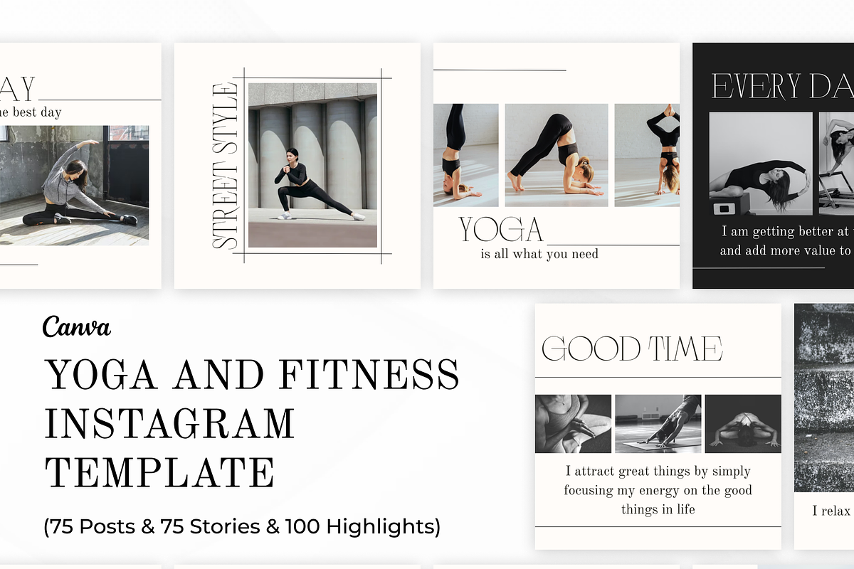 250 Social Yoga Instagram Canva, a Social Media Template by VeliusCreativeStudio (Photo 1 of 9)