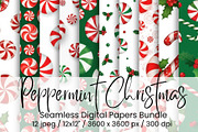 Peppermint Christmas Seamless, an Illustration by Mashimara (Thumbnail 1 of 5)