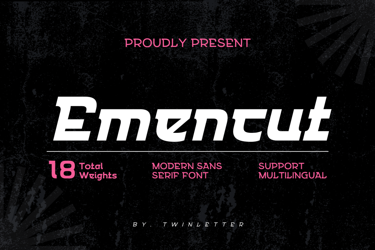 Emencut, a Sans Serif Font by twinstd (Photo 1 of 13)