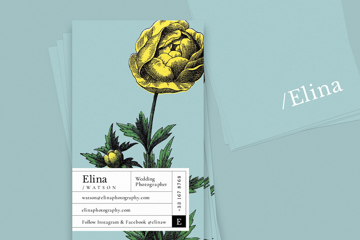 Elina business card, a Business Card Template by 1948 Creative Co. (Photo 2 of 4)