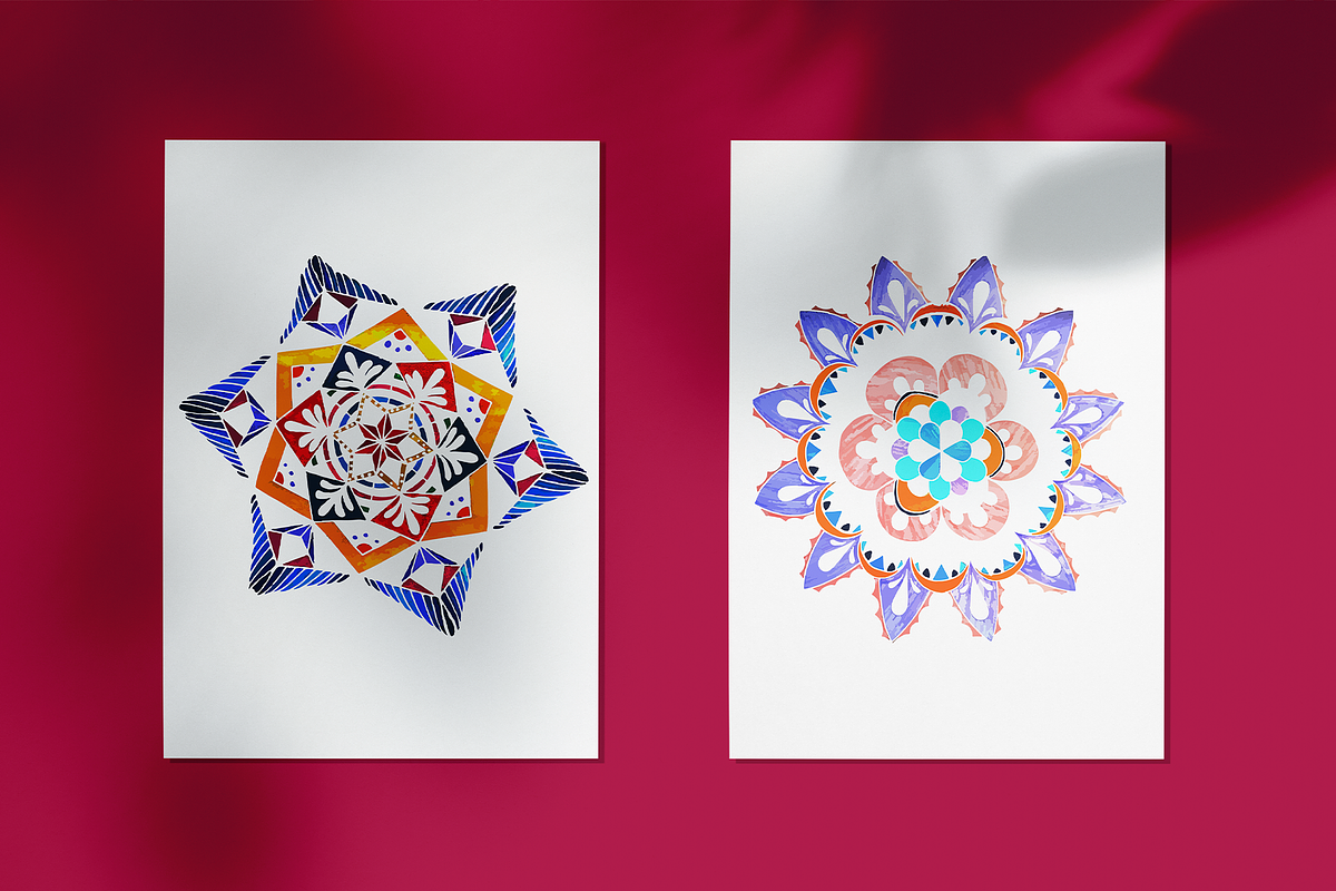 Snowing Mandala Illustrations, an Illustration by maaariabouvier (Photo 6 of 16)