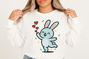 Happy Bunny Hearts Valentine Clipart, an Illustration by Designking (Thumbnail 2 of 6)