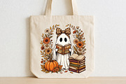 Cute Ghost Reading Book PNG, a Seasonal Illustration by CraftArtStudio (Thumbnail 2 of 4)