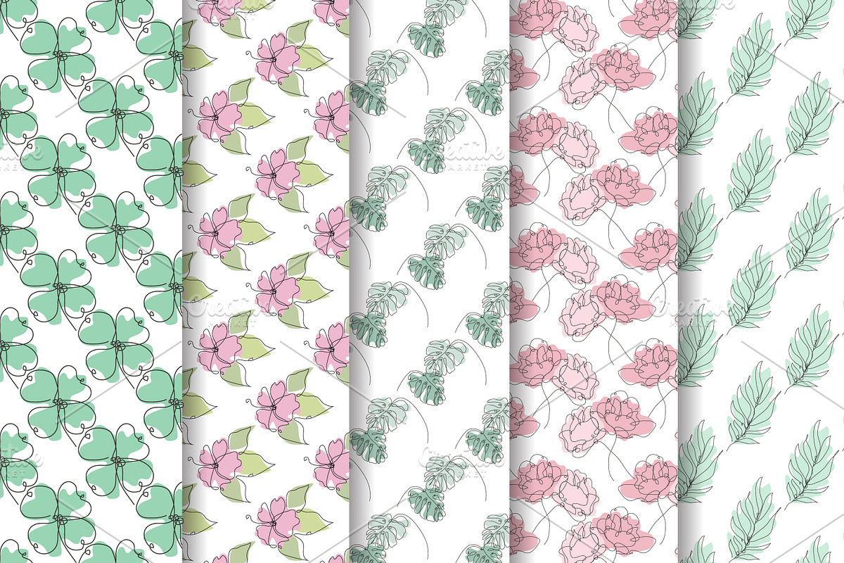 26 Floral Seamless Patterns Set, a Pattern Graphic by Sunset&Sea Design (Photo 3 of 6)
